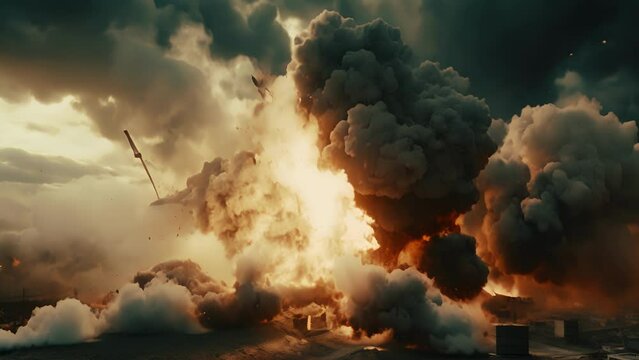 A powerful detonation rips through the air, leaving behind a deafening silence and a scene of utter devastation.