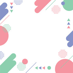 かわいいポップなメンフィスデザインのフレーム囲み枠(1：1)