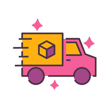 delivery truck shipping icon