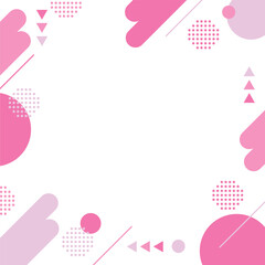 かわいいポップなメンフィスデザインのフレーム囲み枠(1：1)