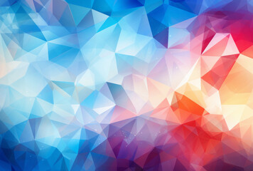 Obraz premium A vibrant and artistic abstract background featuring various geometric shapes in a smooth gradient of blue and pink tones.