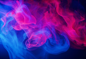 abstract colorful smoke isolated on black background