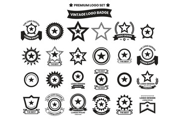 Star logos and badges in vintage style