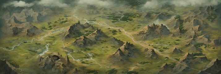 Obraz premium illustration of map, concept art, generative AI