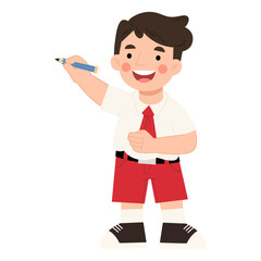  illustration of school children happily studying