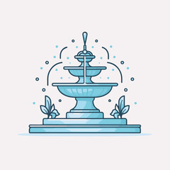 Fototapeta premium water fountain decorative icon illustration