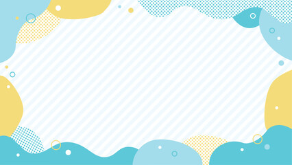 ふにゃふにゃ曲線、流体シェイプのフレーム囲み枠(16：9)