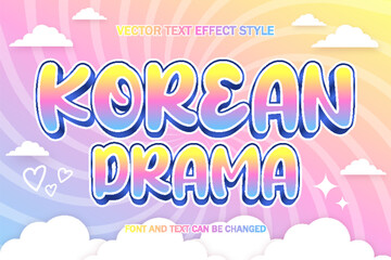 korean drama series television typography editable text effect style template style for banner