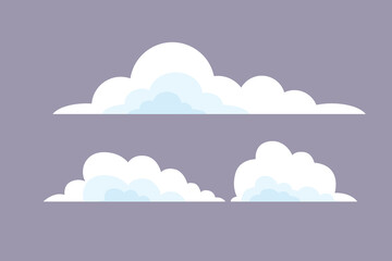 Fototapeta na wymiar Sky clouds white. Clouds concept. Colored flat vector illustration isolated.