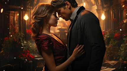 Couple kissing with blurred background. book cover