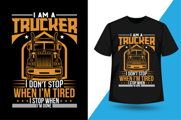 Truckers T shirt Design, Truck T shirt Design Vector 