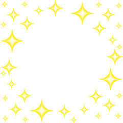 Yellow Sparkles Stars Frame Vector Illustration