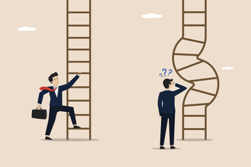 Career ladder challenges, different work opportunities or ambitions, difficult career growth, entrepreneurs will climb easy and difficult career ladders.