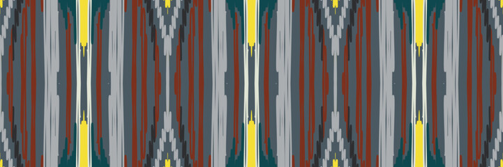 Indonesia Ikat Geometric Ethnic Vintage Texture Vector Art Design. Textile Fashion Pattern Line Ikat Seamless Pattern and Batik Fabric Texture Asian Background Wallpaper Geometry Indian.