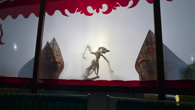 Silhouette of wayang kulit or shadow puppets from Java