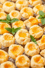 Delicious zesty and buttery lemon curd cookies freshly baked