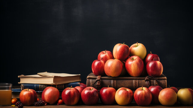 apples on a wooden table HD 8K wallpaper Stock Photographic Image