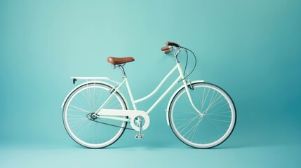 "Effortless Elegance: A Minimalistic White Bicycle with a Subtle Touch of Muted Green" (249 letters)
