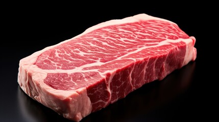 A Wagyu steak on a white isolated background.