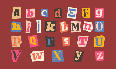 Paper Style Ransom Note Letter Alphabet