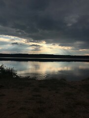 sunset over the lake