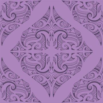 vector seamless pattern. Ornamental geometrical maori style