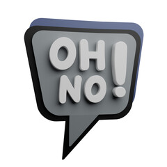 3 D illustration of Oh no sticker icon