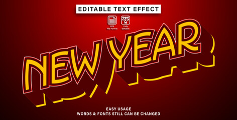 Obraz premium new year style editable text effect