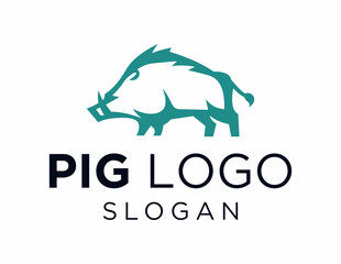Logo about Pig created using the CorelDraw application. on a white background. - obrazy, fototapety, plakaty