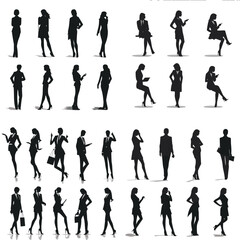Fototapeta na wymiar set of people silhouettes