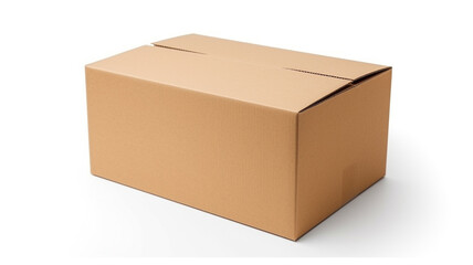 rectangular cardboard box isolated on white background