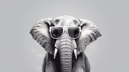 Foto op Aluminium wild elephant in trendy sunglasses © sema_srinouljan