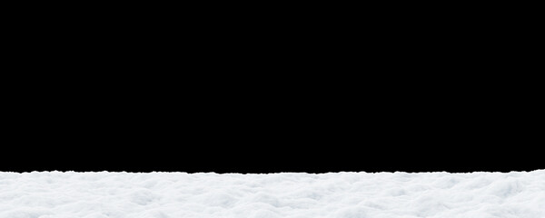 Snowdrift in the winter on black background 3D render