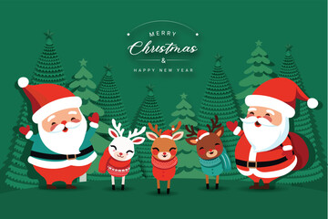 Merry christmas and a happy new year background.