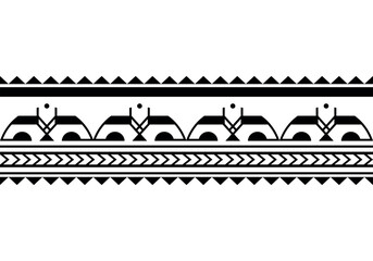 Maori polynesian tattoo bracelet. Tribal sleeve seamless pattern vector. Samoan border tattoo design fore arm or foot. Armband tattoo tribal. band fabric seamless ornament isolated on white background