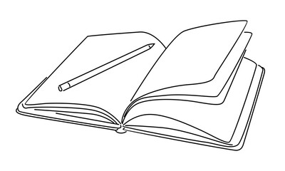 line art of book vector illustration