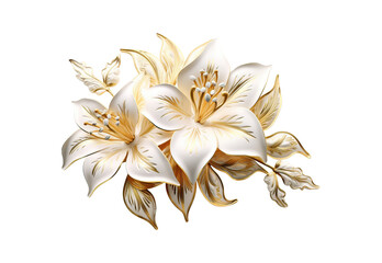 golden lily isolated on white