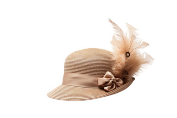 Classic Sophistication: Gatsby Era Hat Isolated on Transparent Background - obrazy, fototapety, plakaty