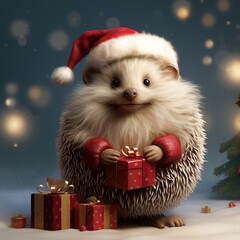 Joyful Holiday Hedgehog Graphic