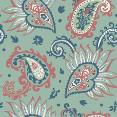 Vintage paisley floral print, wallpaper design