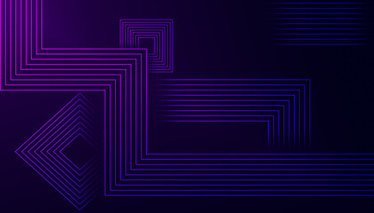 Glowing stripes lines on dark purple background. dark Modern art style technology concept