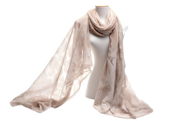 Chic Lace Adornment: Velvet Overlay Scarf Isolated on Transparent Background