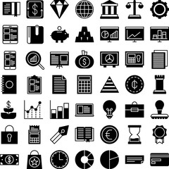Vector of Finance Icon Set Solid. Perfect for user interface, new application.

