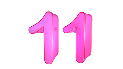 Creative Pink design  3d number 11