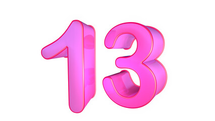 Creative Pink design  3d number 13