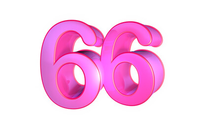 Creative Pink design  3d number 66
