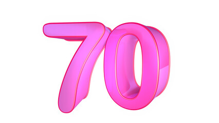 Creative Pink design  3d number 70