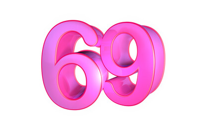 Creative Pink design  3d number 69