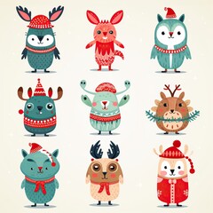 Naklejka premium set of funny monsters