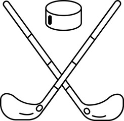 Hockey line icon - obrazy, fototapety, plakaty